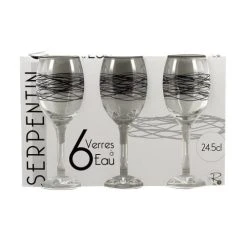 Novastyl Lot De 6 Verres à Pied Dessin Noir 24,5cl -Boutique Cristal d'Arques lot de 6 verres a pied dessin noir 24 5cl 2