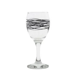 Novastyl Lot De 6 Verres à Pied Dessin Noir 24,5cl