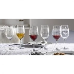 Leonardo Lot De 6 Verres à Vin Gravés 430ml Verre Transparent -Boutique Cristal d'Arques lot de 6 verres a vin graves 430ml verre transparent 2