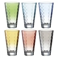 Leonardo Lot De 6 Verres Colorés 300ml Multicolore