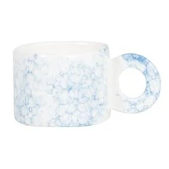 Maisons Du Monde Mug En Grès Blanc Et Bleu