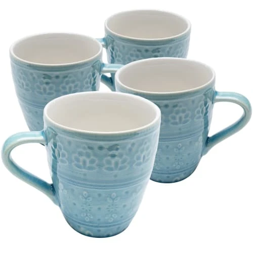 Kare Design Mug En Grès Bleu - Lot De 4 3 Kare Design Mug En Grès Bleu - Lot De 4