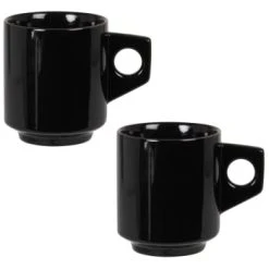 Maisons Du Monde Mug En Grès Géométrique Gris Foncé - Lot De 2 -Boutique Cristal d'Arques mug en gres geometrique gris fonce lubya 1000 13 29 227456 2 1