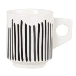 Maisons Du Monde Mug En Grès Imprimé Lignes Noires - Lot De 2 -Boutique Cristal d'Arques mug en gres imprime lignes noires 1000 12 28 227455 1