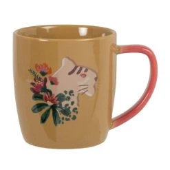 Maisons Du Monde Mug En Grès Jaune Et Orange Dessin Tigre - Lot De 2