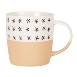 Maisons Du Monde Mug En Grès Rose Et Blanc à Motifs - Lot De 3