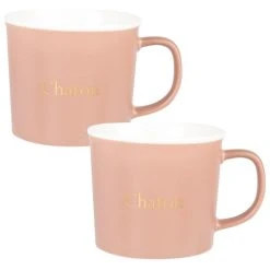 Maisons Du Monde Mug En Porcelaine Rose - Lot De 2