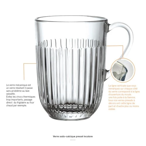 La Rochère Mug En Verre Transparent - Lot De 6 5 La Rochère Mug En Verre Transparent - Lot De 6 – Image 3