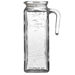 Wadiga Pichet à Eau En Verre Avec Couvercle Pour Réfrigérateur - 1.2L