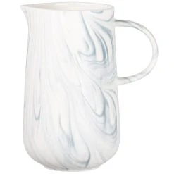 Maisons Du Monde Pichet En Grès Blanc Et Bleu Effet Marbré 1,25L