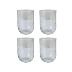 Maison Tilleul Set 4 Verres Gobelet Verre Pommelé Transparent