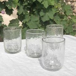 Maison Tilleul Set 4 Verres Gobelet Verre Pommelé Transparent -Boutique Cristal d'Arques set 4 verres gobelet verre pommele transparent 3
