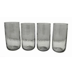 Maison Tilleul Set 4 Verres Hauts Verre Pommelé Transparent