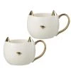 Jolipa Set De 2 Mugs Chats En Porcelaine Blanche Et Or 1 Jolipa Set De 2 Mugs Chats En Porcelaine Blanche Et Or -Boutique Cristal d'Arques set de 2 mugs chats en porcelaine blanche et or