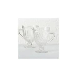 Wadiga Set De 2 Pichets à Eau Ou Jus De Fruit Sur Pied En Verre H20cm -Boutique Cristal d'Arques set de 2 pichets a eau ou jus de fruit sur pied en verre h20cm 2