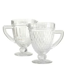 Wadiga Set De 2 Pichets Ă Eau Ou Jus De Fruit Sur Pied En Verre H20cm