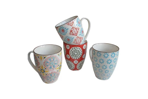 Chehoma Set De 4 Mugs En Céramique Multicolore 3 Chehoma Set De 4 Mugs En Céramique Multicolore