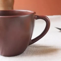 Maison Tilleul Set De 4 Tasses Céramique Rouge -Boutique Cristal d'Arques set de 4 tasses ceramique rouge 3