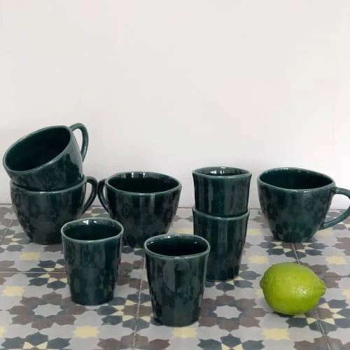 Maison Tilleul Set De 4 Tasses Céramique Vert 5 Maison Tilleul Set De 4 Tasses Céramique Vert – Image 3