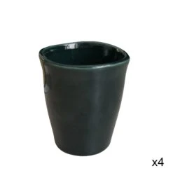 Maison Tilleul Set De 4 Tasses En Céramique Frost Vert