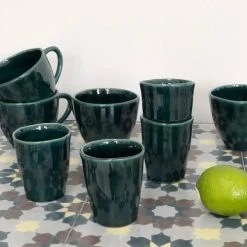 Maison Tilleul Set De 4 Tasses En Céramique Frost Vert -Boutique Cristal d'Arques set de 4 tasses en ceramique frost vert 4