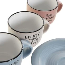 ITEM International Set De 6 Grandes Tasses à Café Avec Sous-tasses -Boutique Cristal d'Arques set de 6 grandes tasses a cafe avec sous tasses 2