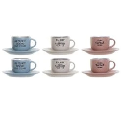 ITEM International Set De 6 Grandes Tasses à Café Avec Sous-tasses