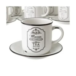 Wadiga Set De 6 Tasses à Café Avec Dessous De Tasses En Céramique Blanche Par 9 Wadiga Set De 6 Tasses à Café Avec Dessous De Tasses En Céramique Blanche Par -Boutique Cristal d'Arques set de 6 tasses a cafe avec dessous de tasses en ceramique blanche par 3