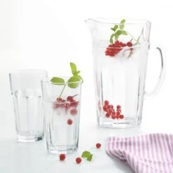 Leonardo Set De 6 Verres Et Pichet Assortis En Verre Transparent -Boutique Cristal d'Arques set de 6 verres et pichet assortis en verre transparent 3