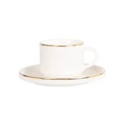 Maisons Du Monde Tasse à Café Et Soucoupe En Porcelaine Blanche Et Dorée - Lot De 2 -Boutique Cristal d'Arques tasse a cafe et soucoupe en porcelaine blanche et doree 1000 7 12 217148 1