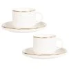Maisons Du Monde Tasse à Café Et Soucoupe En Porcelaine Blanche Et Dorée - Lot De 2 -Boutique Cristal d'Arques tasse a cafe et soucoupe en porcelaine blanche et doree 1000 7 12 217148 2