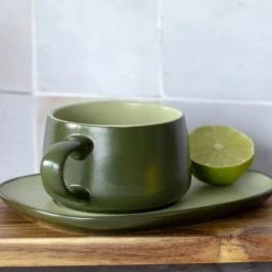 OGO Living Tasse à Thé Avec Soucoupe En Grès 30 Cl -Boutique Cristal d'Arques tasse a the avec soucoupe en gres 30 cl 2