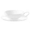 ASA SELECTION Tasse à Thé Et Soucoupe En Porcelaine Blanche 170ml