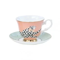 Yvonne Ellen Tasse à Thé Et Soucoupe En Porcelaine Guépard
