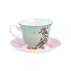 Yvonne Ellen Tasse à Thé Et Soucoupe En Porcelaine Tigre
