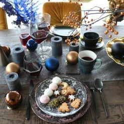 Kare Design Tasse Avec Coupelle En Grès Vert Foncé Et Doré - Lot De 6 -Boutique Cristal d'Arques tasse avec coupelle en gres vert fonce et dore lot de 6 1