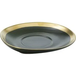 Kare Design Tasse Avec Coupelle En Grès Vert Foncé Et Doré - Lot De 6 -Boutique Cristal d'Arques tasse avec coupelle en gres vert fonce et dore lot de 6 3