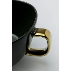 Kare Design Tasse Avec Coupelle En Grès Vert Foncé Et Doré - Lot De 6 -Boutique Cristal d'Arques tasse avec coupelle en gres vert fonce et dore lot de 6 4