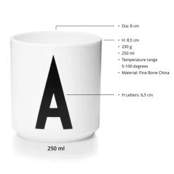 Tasse Blanche Design Letters Porcelaine Blanc -Boutique Cristal d'Arques tasse blanche design letters porcelaine blanc 105