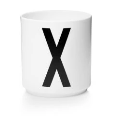 Tasse Blanche Design Letters Porcelaine Blanc