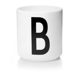 Tasse Blanche Design Letters Porcelaine Blanc
