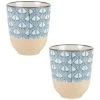 Maisons Du Monde Tasse En Faïence Beige Motifs éventails Bleus - Lot De 2 -Boutique Cristal d'Arques tasse en faience beige motifs eventails bleus 1000 8 27 208020 3