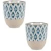 Maisons Du Monde Tasse En Faïence Beige Motifs Losanges Bleus - Lot De 2 -Boutique Cristal d'Arques tasse en faience beige motifs losanges bleus 1000 7 26 208019 4