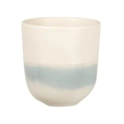 Maisons Du Monde Tasse En Grès Blanc Et Bleu - Lot De 2