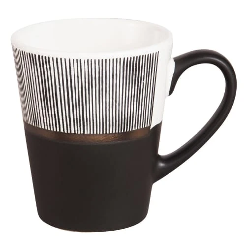 Maisons Du Monde Tasse En Grès Blanc Et Noir Motifs à Rayures - Lot De 3 4 Maisons Du Monde Tasse En Grès Blanc Et Noir Motifs à Rayures - Lot De 3 – Image 2