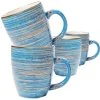 Kare Design Tasse En Grès Bleu - Lot De 4 -Boutique Cristal d'Arques tasse en gres bleu lot de 4
