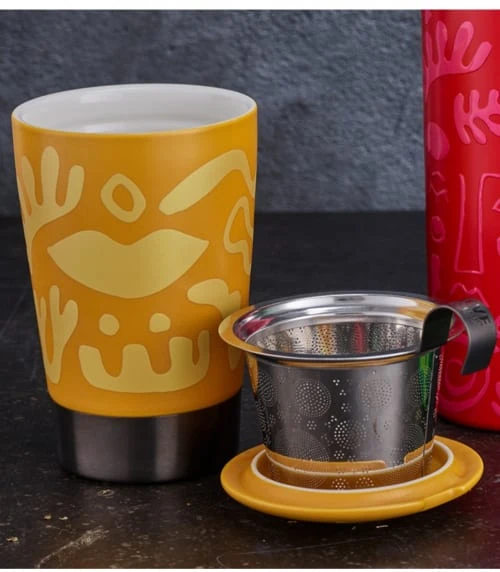 Eigeinart Tasse En Porcelaine à Double Paroi Avec Infuseur Opéra Jaune 4 Eigeinart Tasse En Porcelaine à Double Paroi Avec Infuseur Opéra Jaune – Image 2