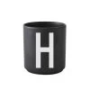 Tasse Noire Design Letters Porcelaine Noir -Boutique Cristal d'Arques tasse noire design letters porcelaine noir