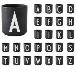 Tasse Noire Design Letters Porcelaine Noir -Boutique Cristal d'Arques tasse noire design letters porcelaine noir 116