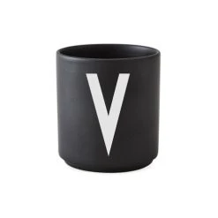 Tasse Noire Design Letters Porcelaine Noir